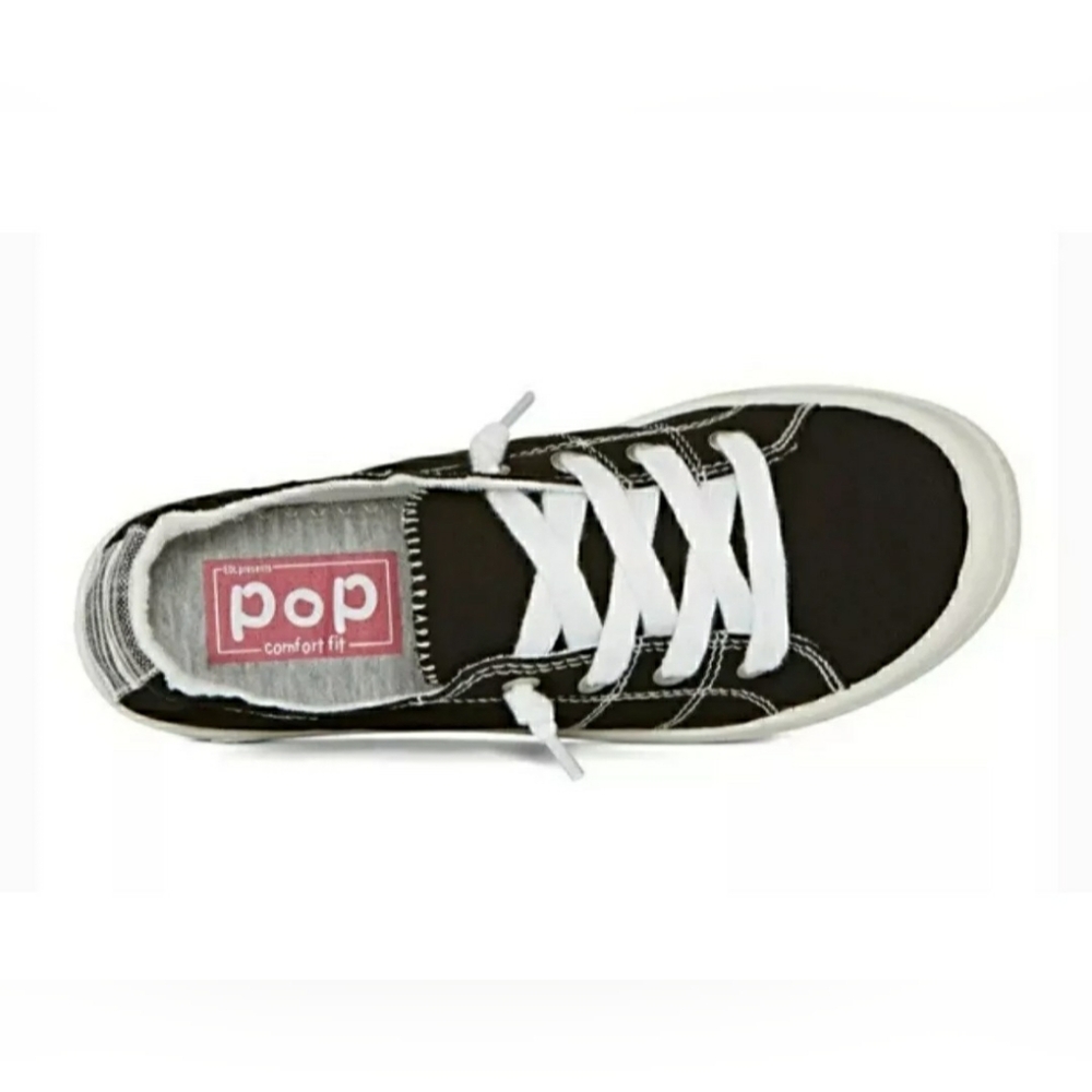 Pop Comfort Fit Highbar Black Canvas Lace Up Shoes Size 6.5 - Picture 4 of 14